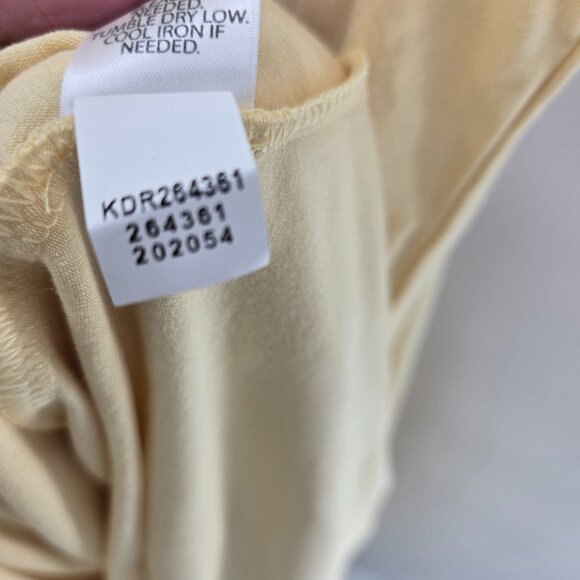 J. Jill Butter Yellow Lemonzest Rayon Big Pocket Collar V-Neck Midi Dress Small - Picture 15 of 16